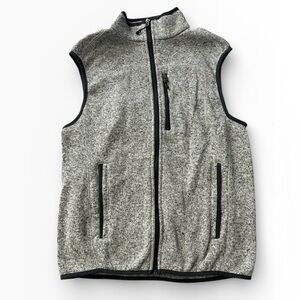 Free Country Men’s Gray Sleeveless Zip-Up Pocketed Vest - Small